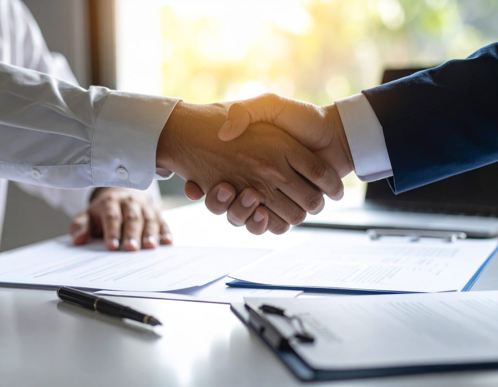 first-step-insurance-brokers-client-andinsurance-agenct-shaking-hands